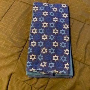 Set of 3 Chanukah Dish Towels( Star of David,Dreidel and solid)